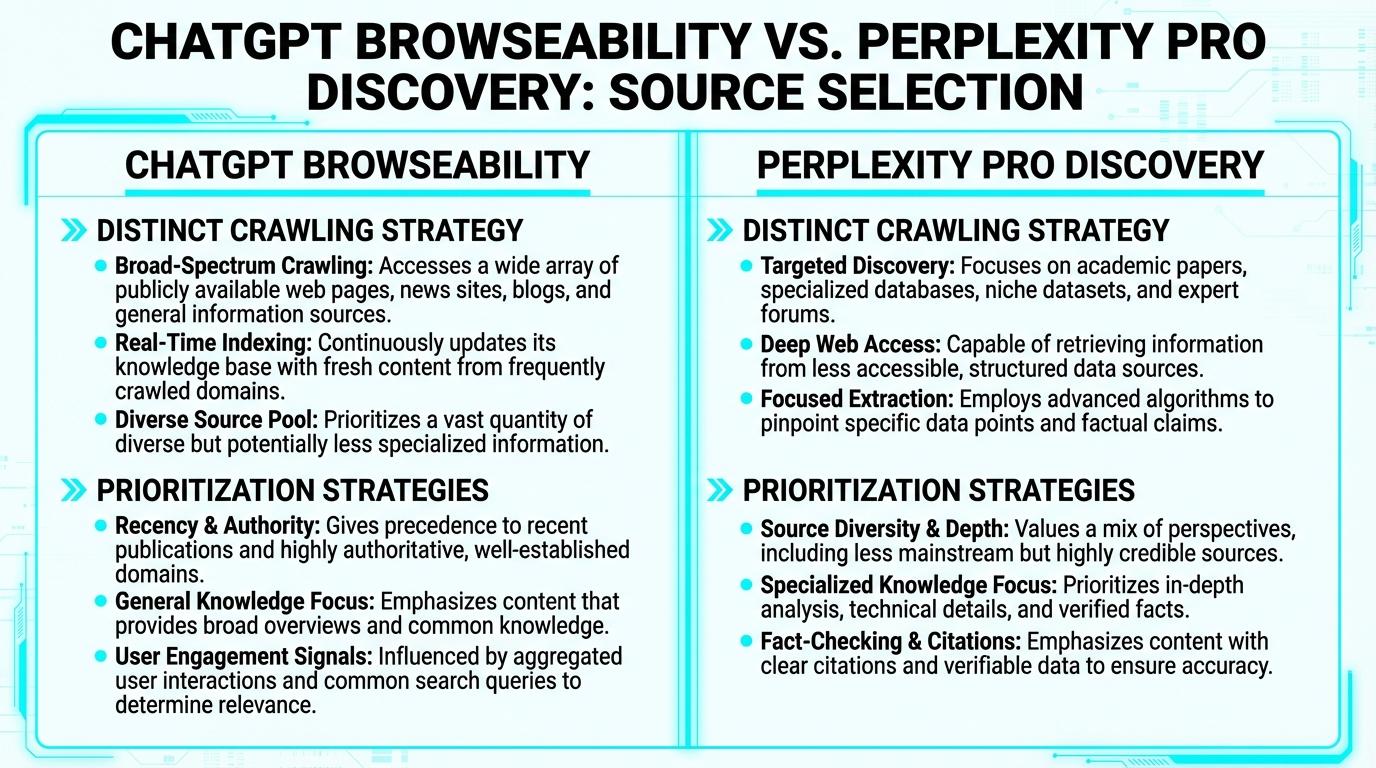 ChatGPT browseability vs Perplexity Pro discovery comparison