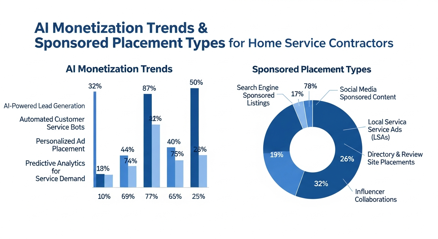 chart of AI monetization trends and sponsored placement types