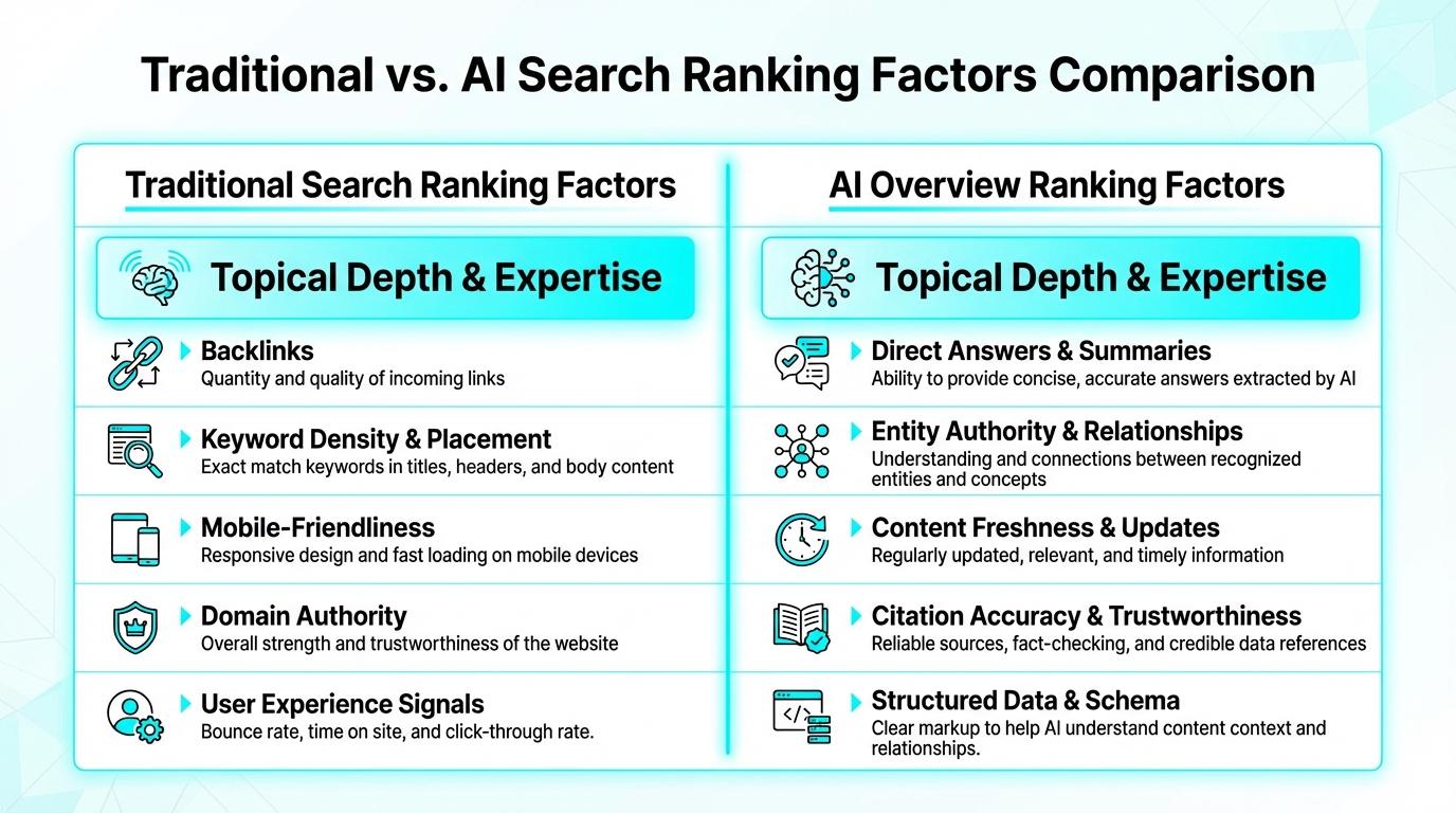 topical authority ranking factors contractors infographic