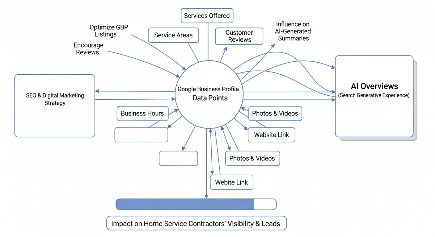 diagram showing the relationship between GBP data points and AI Overview citations