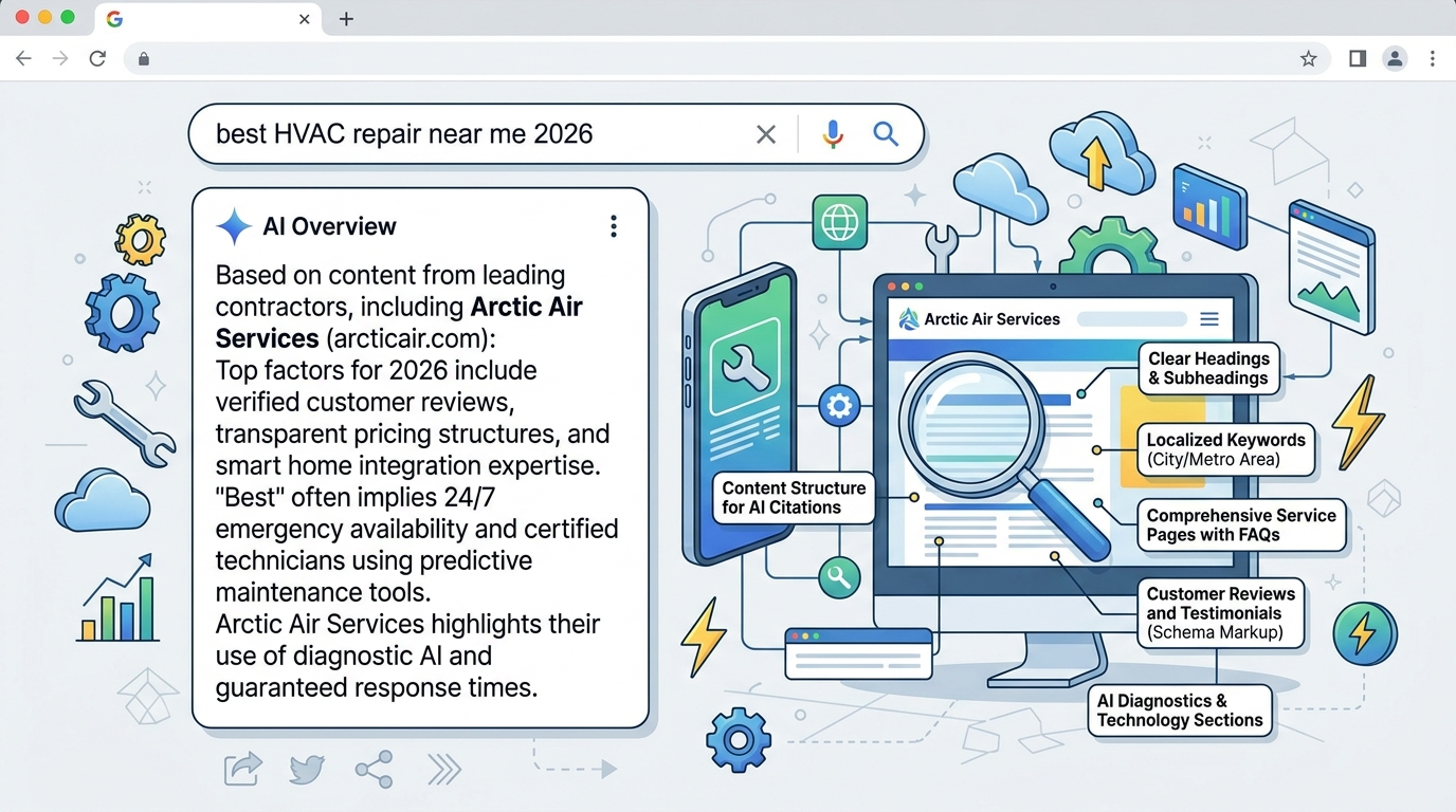 Example of AI Overview citing HVAC contractor content