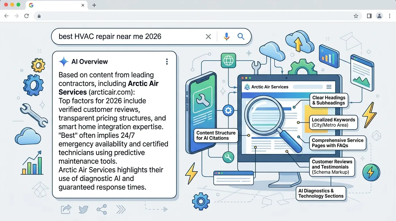 Example of AI Overview citing HVAC contractor content