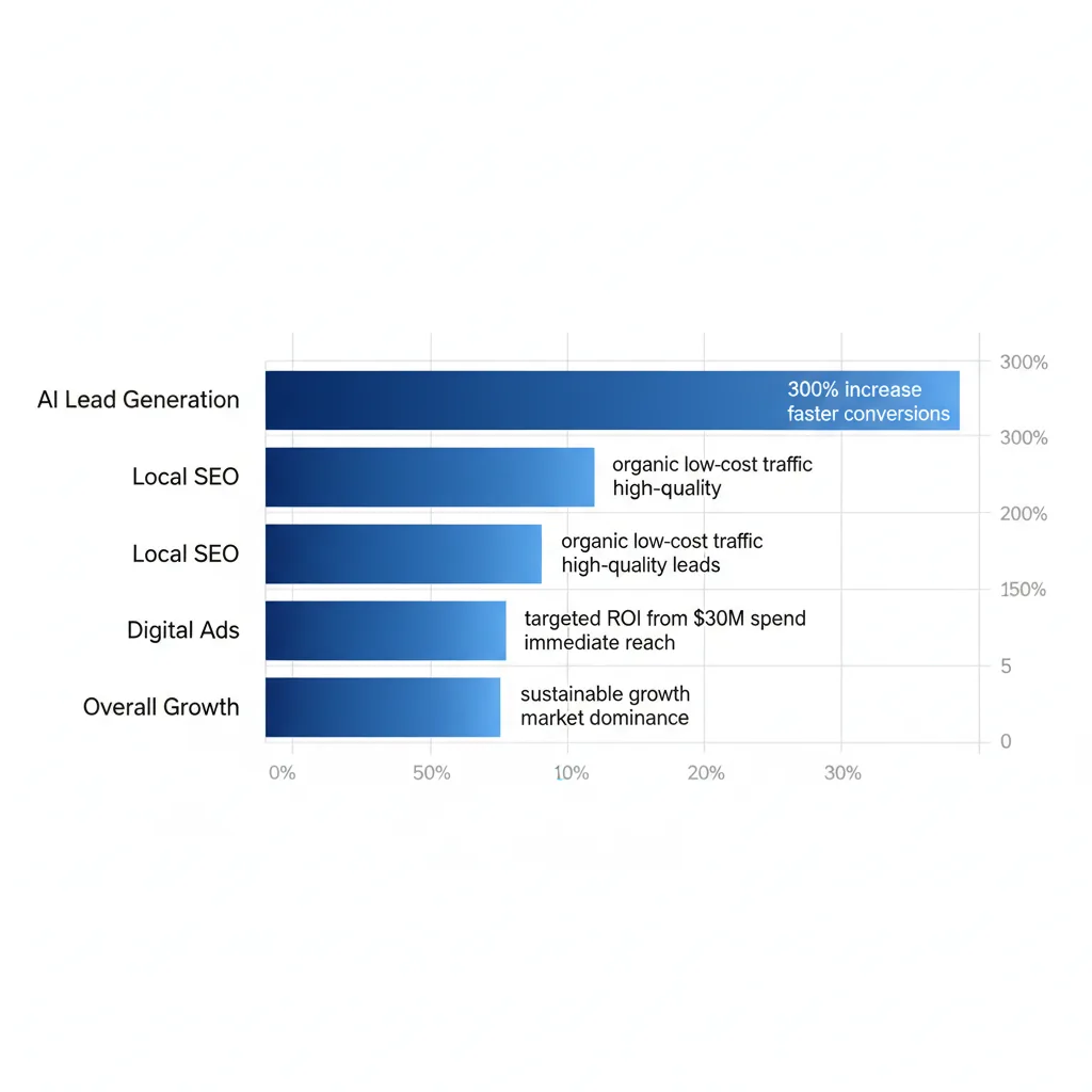 Horizontal bar chart comparing benefits of marketing tactics for home services agencies