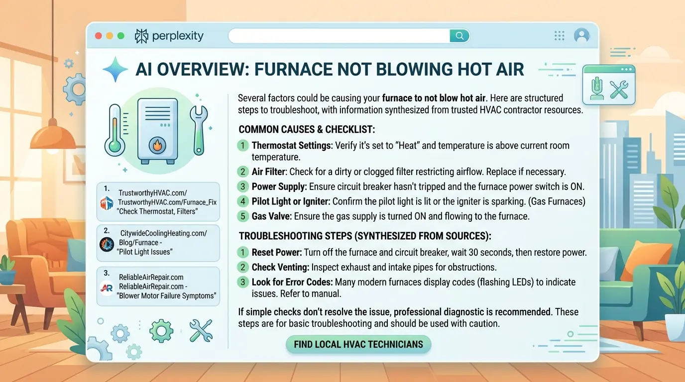 Example Gemini AI Overview citing HVAC contractor content